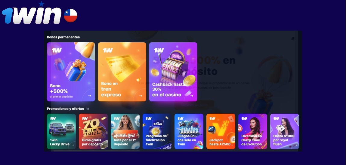 Bonificaciones y Promociones en 1Win Chile