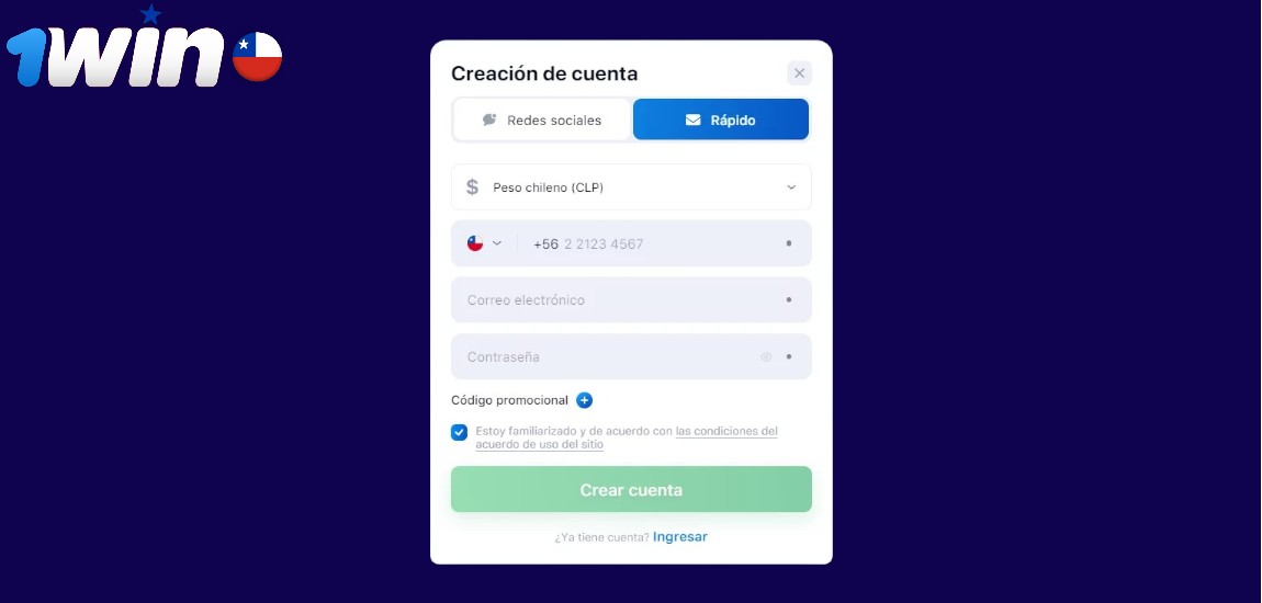 Registro y Acceso en 1Win