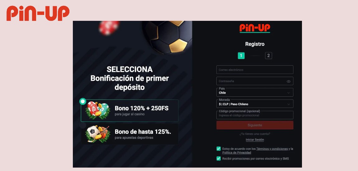 Cómo registrarse en Pin Up